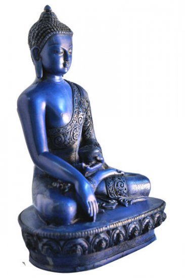 Large Earth Touching Buddha Blue RB-845L