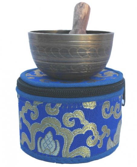 Meditation singing bowl w/silk pouch 3" SB-815 - Click Image to Close