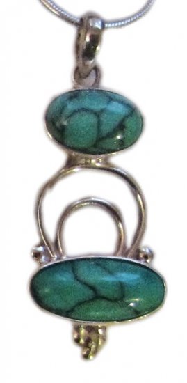 Double Turquoise Stone Pendent