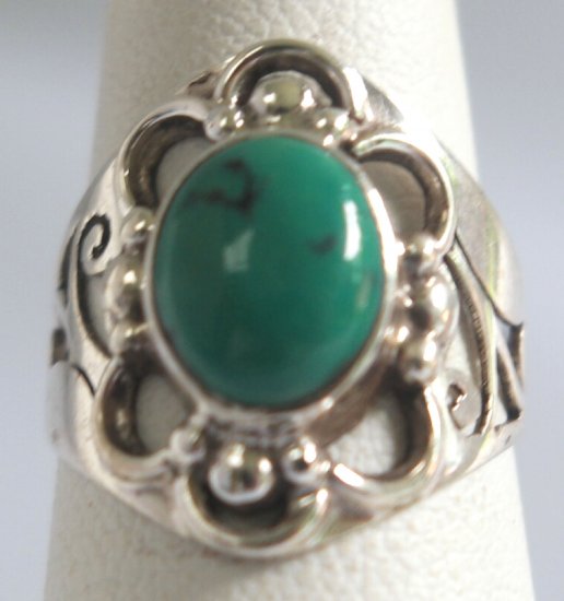 Turquosie stone Ring in sterling silver RPR-701 - Click Image to Close