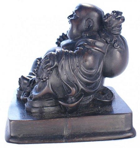 Resting Laughing Buddha wood looking RN-130A