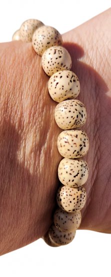 Handcrafted Lotus Seed Prayer Bead Bracelet