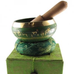 3" Green singing bowl w/Box SB-139B