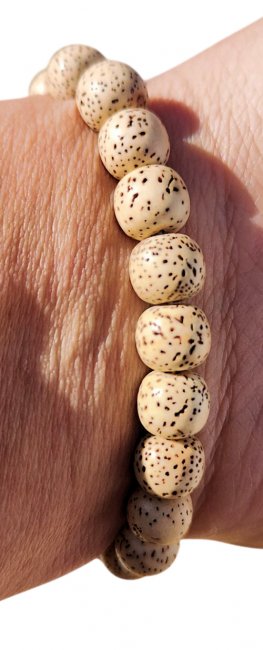 Handcrafted Lotus Seed Prayer Bead Bracelet