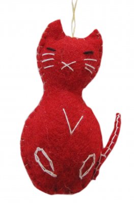 FD-43B Cat Ornaments Red