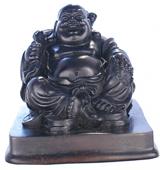 Resting Laughing Buddha wood looking RN-130A - Click Image to Close