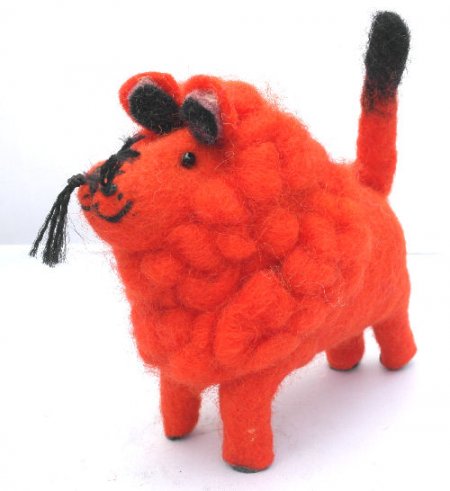 Felt Orange Lion