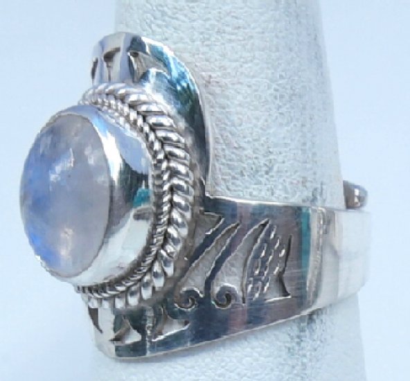 Adjustable Big Moon stone Ring RPR-1305M