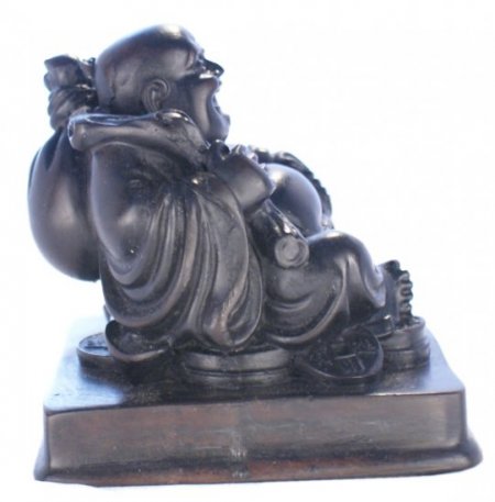 Resting Laughing Buddha wood looking RN-130A