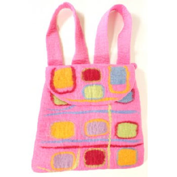 Fun wool Felt Backpack Pink BB-006P - Click Image to Close