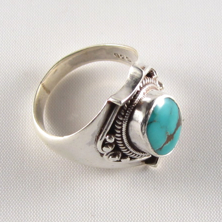 PR-104A Tibetan Turquoise Ring - Click Image to Close