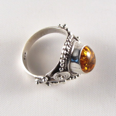 PR-110C Amber stone Ring