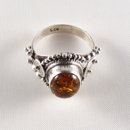 PR-110C Amber stone Ring