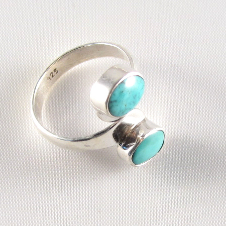 PR-112B Turquoise Double stones Ring