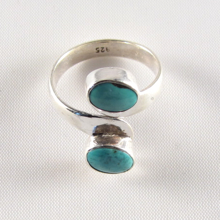 PR-112B Turquoise Double stones Ring