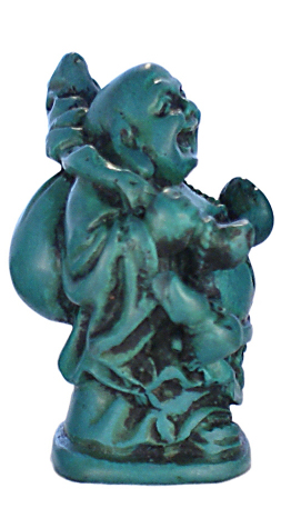 Turquoise mini Travellin Laughing Buddha RN-133F