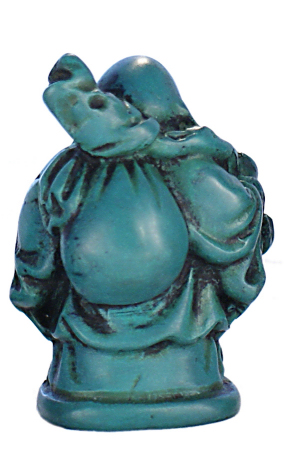 Turquoise mini Travellin Laughing Buddha RN-133F