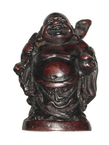 small Laughing Buddha Statue in wood color RN-111F